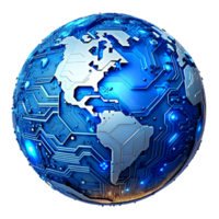 ai generado 3d mundo global red digital tecnología png