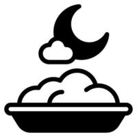 suhoor plato icono ramadán, para infografía, web, aplicación, etc vector