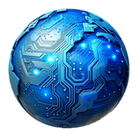 AI generated 3d world global network digital technology png