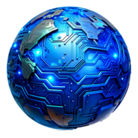 AI generated 3d world global network digital technology png