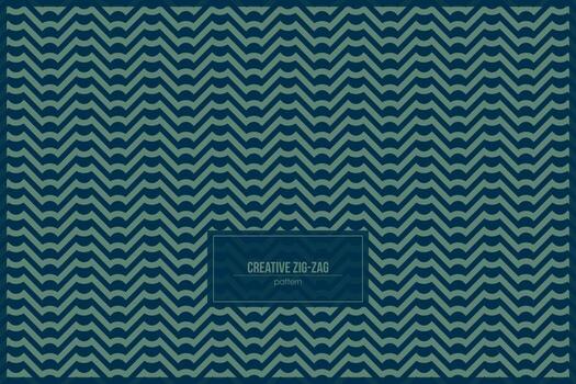 creativo zigzag modelo con monocromo oscuro verde vector