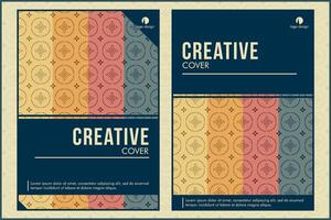 creative book cover with gradient retro style color vector