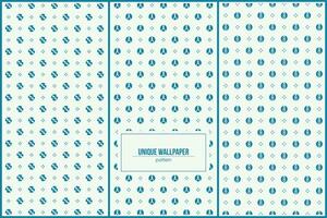 three pack unique wallpaper pattern of creative circle shape vector