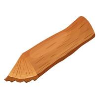 A log, a wooden material, a log in a section. Vector illustration on a white background.