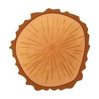 A cut of wood, a cut log, a wooden texture. Vector illustration on a white background