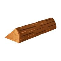 A log, a wooden material, a log in a section. Vector illustration on a white background.