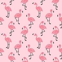 Pink cute cartoon flamingo seamless pattern for fabric, wrapping paper, print, decor. Vector illustration