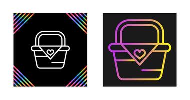 Romantic picnic basket Vector Icon