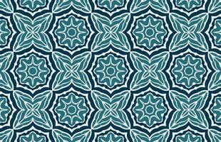 Blue floral textile design pattern vector