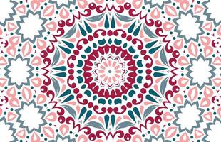 Red and blue mandala pattern design vector