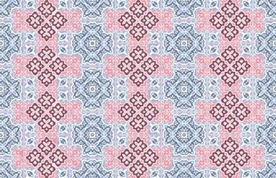 Blue and pink color fabric design pattern vector