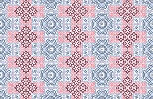 Blue and pink color fabric design pattern vector