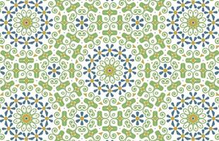 Geometric colorful floral fabric design pattern vector