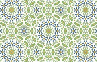 Geometric colorful floral fabric design pattern vector