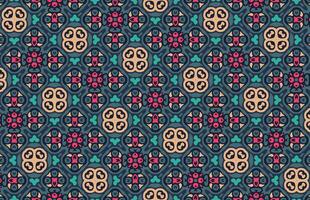 Colorful floral textile pattern design vector