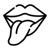 tongue Line Icon Background White vector