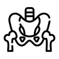 pelvis línea icono antecedentes blanco vector