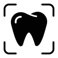 tooth Glyph Icon Background White vector