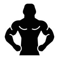 muscle Glyph Icon Background White vector