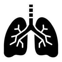 lungs Glyph Icon Background White vector