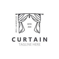 Curtain logo decoration style minimalist elegant vector design illustration