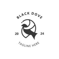 Dove bird elegant flying logo design Nature Wildlife Label style vintage image vector