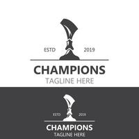 trofeo logo ganador, Deportes torneo campeonato taza diseño. minimalista emblema deporte, club tienda sencillo icono vector