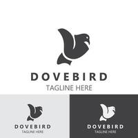 Dove bird elegant flying logo design Nature Wildlife Label style vintage image vector