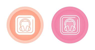 Headphones Square Vector Icon