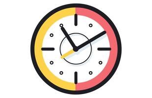 reloj icono en plano estilo, Temporizador en color antecedentes. vector reloj diseño elemento