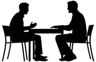 Journalists are interviewing silhouette,Press conference of reporters,Silhouette of interviewing Journalists. vector
