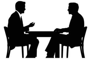 Journalists are interviewing silhouette,Press conference of reporters,Silhouette of interviewing Journalists. vector