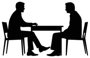 Journalists are interviewing silhouette,Press conference of reporters,Silhouette of interviewing Journalists. vector
