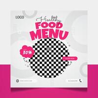 Healthy food menu social media banner template vector