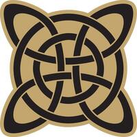 Vector gold and black Celtic knot. Ornament of ancient European peoples. The sign and symbol of the Irish, Scots, Britons, Franks