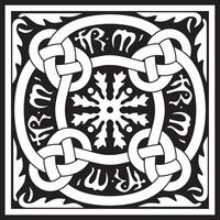 Vector monochrome square European ornament. Classic pattern of Ancient Greece, Roman Empire. Suitable for sandblasting, plotter and laser cutting