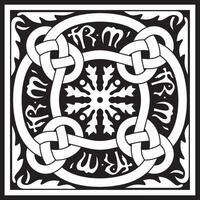 Vector monochrome square European ornament. Classic pattern of Ancient Greece, Roman Empire. Suitable for sandblasting, plotter and laser cutting