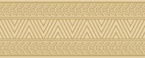 Vector golden seamless Yakut ornament. Endless border, frame of the northern peoples of the Far East