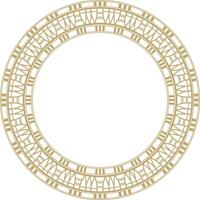 Vector golden round Egyptian ornament. Endless Circle, Ring of Ancient Egypt. Geometric African frame