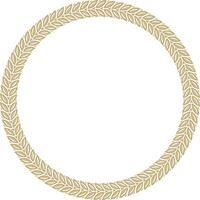 Vector gold round Yakut ornament. Endless circle, border, frame of the northern peoples of the Far East