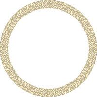 Vector gold round Yakut ornament. Endless circle, border, frame of the northern peoples of the Far East