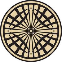 Vector geometric round gold pattern. Ornamental circle, abstraction