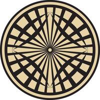 Vector geometric round gold pattern. Ornamental circle, abstraction