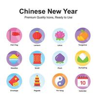 Grab this beautifully designed chinese new year icons set vector