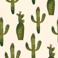 cute cactus seamless pattern. botanical illustration for textile  wallpaper  texture on your project. vector