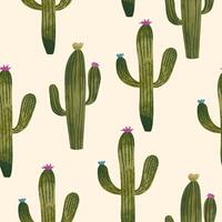 cute cactus seamless pattern. botanical illustration for textile  wallpaper  texture on your project. vector