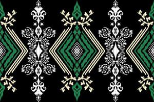 Ethnic Figure aztec embroidery style.Geometric ikat oriental traditional art pattern.Design for ethnic background,wallpaper,fashion,clothing,wrapping,fabric,element,sarong,graphic,vector illustration. vector