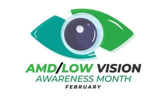 AMD Low vision awareness month. background, banner, card, poster, template. Vector illustration.