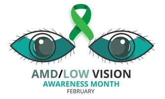 AMD Low vision awareness month. background, banner, card, poster, template. Vector illustration.