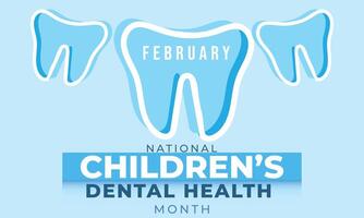 nacional para niños dental salud mes. fondo, bandera, tarjeta, póster, modelo. vector ilustración.